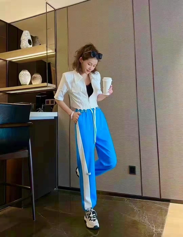 夏季新品女装天丝西装薄料休闲高腰显瘦运动时尚百搭束脚哈伦裤
